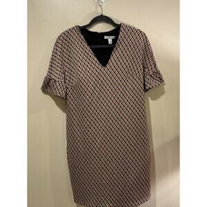 London Style Collection Dress Women's Size 12 Plaid Print Ruffle Sleeves